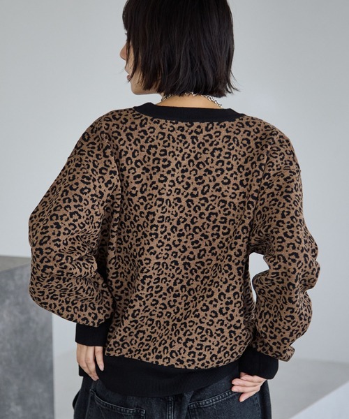 PBLIM（ページボーイリム）の「《UNISEX》レオパード柄カーディガン（カーディガン/ボレロ・レディース・チャコールグレー/ブラウン/ネイビー・SMALL/MEDIUM）」の8枚目の写真