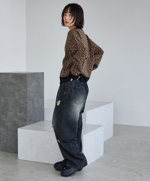 PBLIM（ページボーイリム）の「《UNISEX》レオパード柄カーディガン（カーディガン/ボレロ・レディース・チャコールグレー/ブラウン/ネイビー・SMALL/MEDIUM）」の11枚目の写真