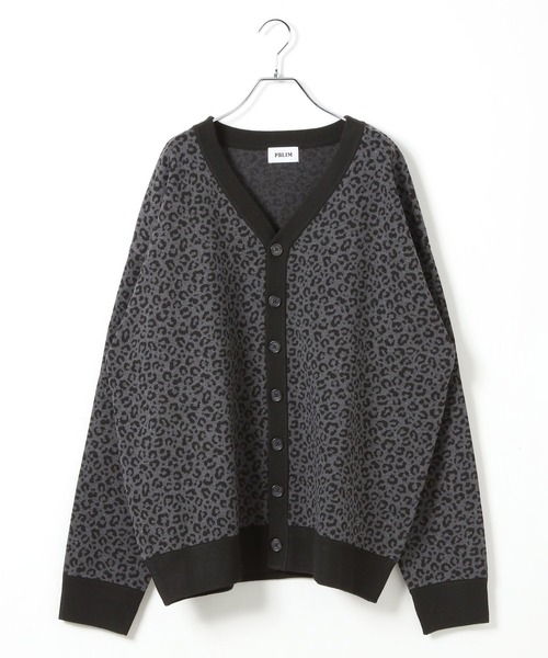 PANERO レオパード柄 カーディガン ブラック L UNISEX》レオパード柄カーディガン（カーディガン/ボレロ