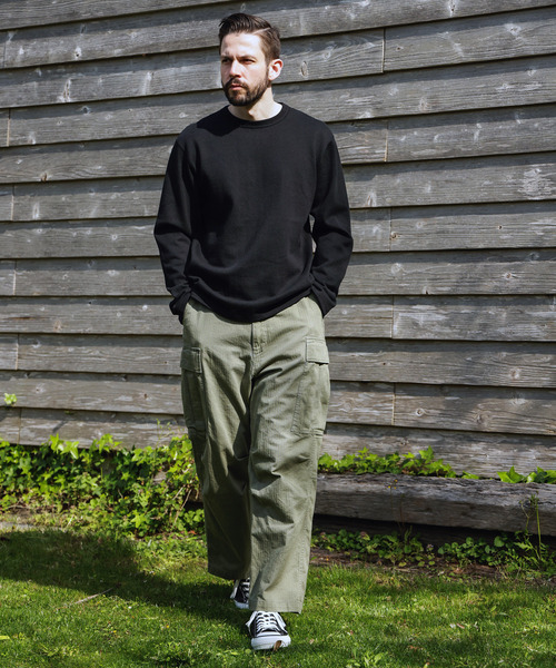 MR.OLIVE（ミスターオリーブ）の「MR.OLIVE ミスターオリーブ / US NAVY HERRINGBONE M-65 FIELD CARGO PANTS スレン染めヘリンボーンコットンフィールドカーゴパンツ / M253117（カーゴパンツ・メンズ・グリーン・SMALL/MEDIUM/LARGE）」の2枚目の写真