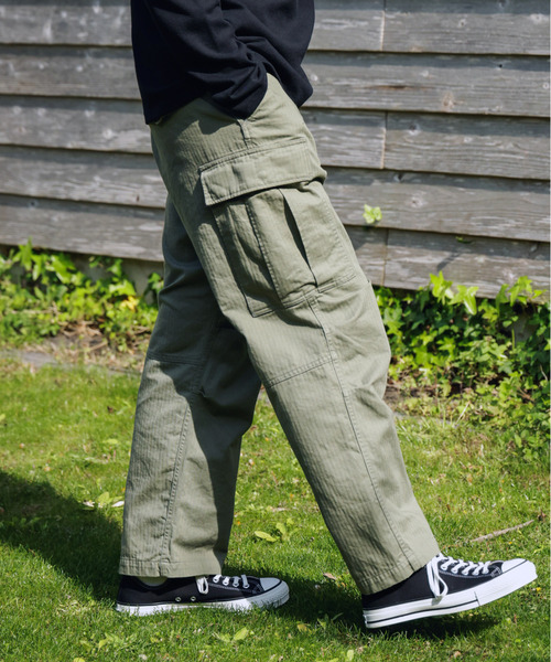 MR.OLIVE（ミスターオリーブ）の「MR.OLIVE ミスターオリーブ / US NAVY HERRINGBONE M-65 FIELD CARGO PANTS スレン染めヘリンボーンコットンフィールドカーゴパンツ / M253117（カーゴパンツ・メンズ・グリーン・SMALL/MEDIUM/LARGE）」の4枚目の写真