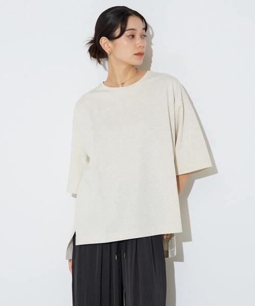 Liesse(リエス)の「ベーシック天竺Tシャツ(Tシャツ/カットソー・レディース・ホワイト/ブラウン/ブラック・FREE)」の6枚目の写真