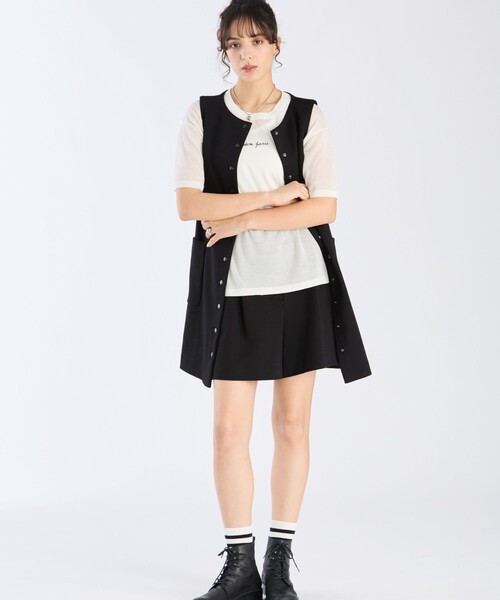 To b. by agnes b.(トゥービーバイアニエスベー)の「シアー ニット メッセージ プルオーバー "j'adore paris"(ニット/セーター・レディース・ホワイト・FREE)」の7枚目の写真