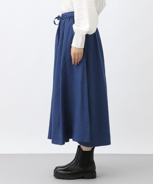 studio CLIP(スタディオクリップ)の「《natural by clip》リネンギャザーフレアスカート(スカート・レディース・アイボリー/ネイビー・FREE)」の11枚目の写真