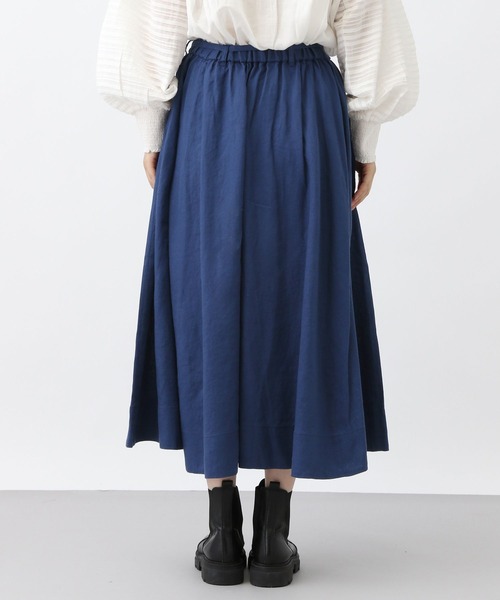 studio CLIP(スタディオクリップ)の「《natural by clip》リネンギャザーフレアスカート(スカート・レディース・アイボリー/ネイビー・FREE)」の12枚目の写真