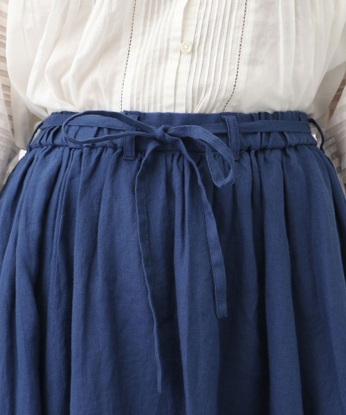studio CLIP(スタディオクリップ)の「《natural by clip》リネンギャザーフレアスカート(スカート・レディース・アイボリー/ネイビー・FREE)」の13枚目の写真