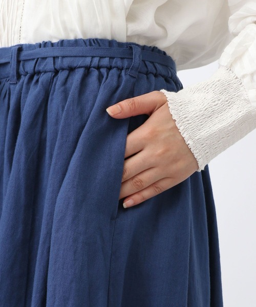 studio CLIP(スタディオクリップ)の「《natural by clip》リネンギャザーフレアスカート(スカート・レディース・アイボリー/ネイビー・FREE)」の14枚目の写真