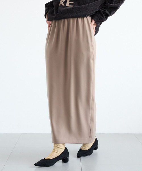 BARNYARDSTORM（バンヤードストーム）の「BARNYARDSTORM / ツイルタイトロングスカート / マシンウォッシャブル＜JAPAN FABRIC＞（スカート・レディース・モカ/ブラック・M/S）」の9枚目の写真