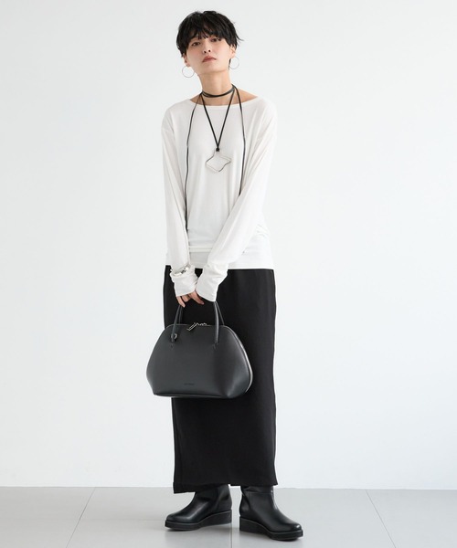 BARNYARDSTORM（バンヤードストーム）の「BARNYARDSTORM / ツイルタイトロングスカート / マシンウォッシャブル＜JAPAN FABRIC＞（スカート・レディース・モカ/ブラック・M/S）」の14枚目の写真