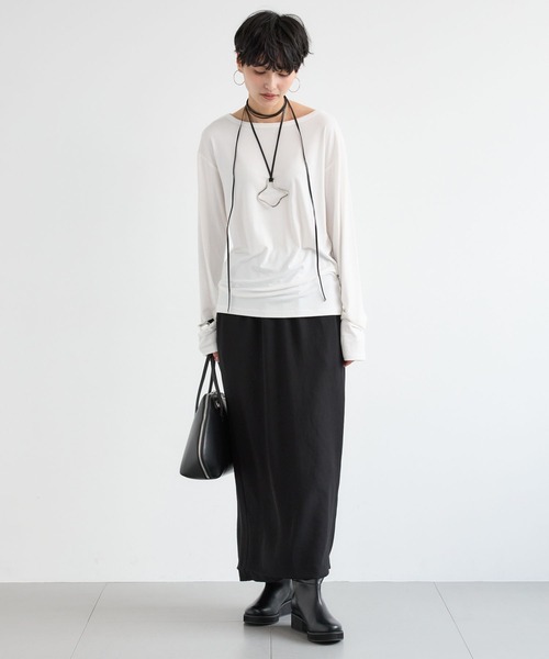 BARNYARDSTORM（バンヤードストーム）の「BARNYARDSTORM / ツイルタイトロングスカート / マシンウォッシャブル＜JAPAN FABRIC＞（スカート・レディース・モカ/ブラック・M/S）」の16枚目の写真