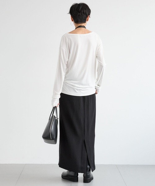 BARNYARDSTORM（バンヤードストーム）の「BARNYARDSTORM / ツイルタイトロングスカート / マシンウォッシャブル＜JAPAN FABRIC＞（スカート・レディース・モカ/ブラック・M/S）」の17枚目の写真