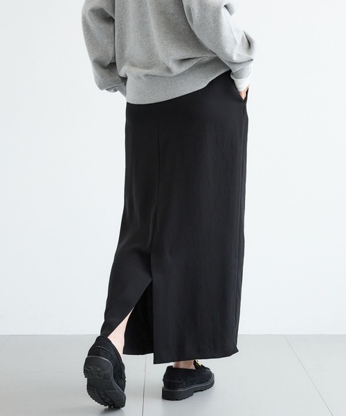BARNYARDSTORM（バンヤードストーム）の「BARNYARDSTORM / ツイルタイトロングスカート / マシンウォッシャブル＜JAPAN FABRIC＞（スカート・レディース・モカ/ブラック・M/S）」の4枚目の写真