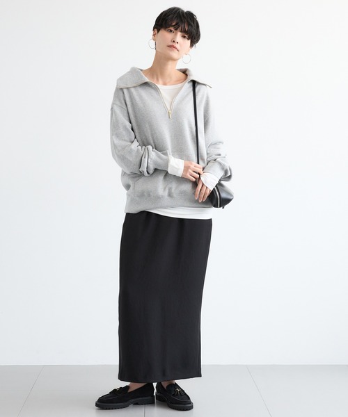 BARNYARDSTORM（バンヤードストーム）の「BARNYARDSTORM / ツイルタイトロングスカート / マシンウォッシャブル＜JAPAN FABRIC＞（スカート・レディース・モカ/ブラック・M/S）」の6枚目の写真