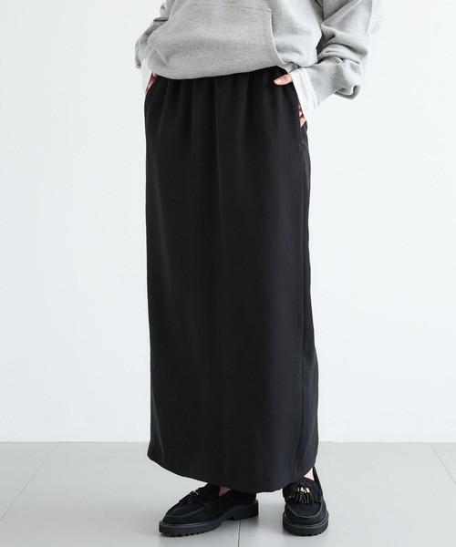 BARNYARDSTORM（バンヤードストーム）の「BARNYARDSTORM / ツイルタイトロングスカート / マシンウォッシャブル＜JAPAN FABRIC＞（スカート・レディース・モカ/ブラック・M/S）」の3枚目の写真