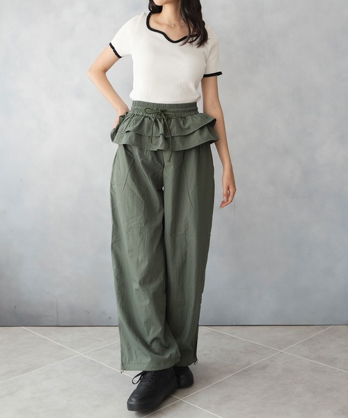 セール】ウエスト フリル ワイドパンツ（その他パンツ）｜NinaetLina
