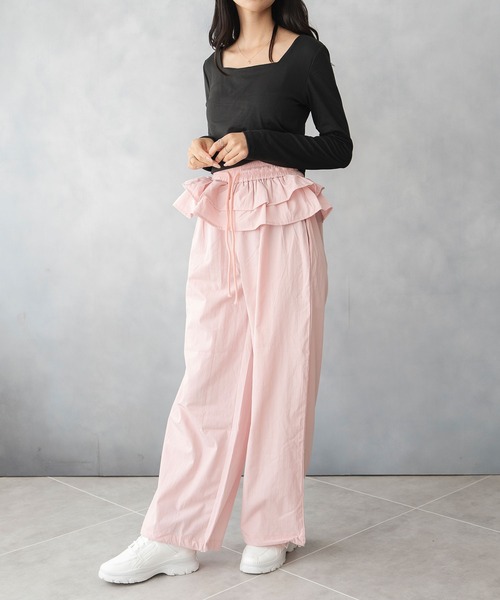 セール】ウエスト フリル ワイドパンツ（その他パンツ）｜NinaetLina