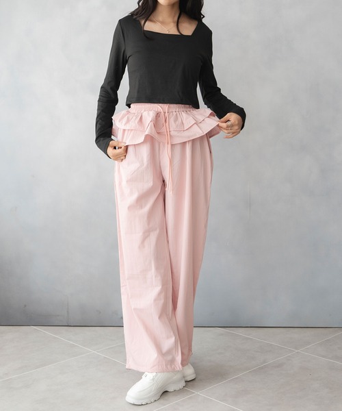 セール】ウエスト フリル ワイドパンツ（その他パンツ）｜NinaetLina