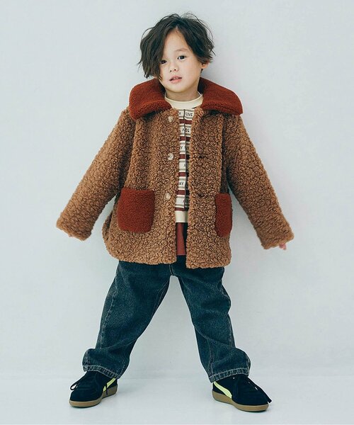 p.premier(ピードットプルミエ)の「【ジュニア対応】テディーボアジャケット(ブルゾン・キッズ・ダークブラウン/ブラウン/グレー/アイボリー・90/100/110/120/80/130/140)」の7枚目の写真