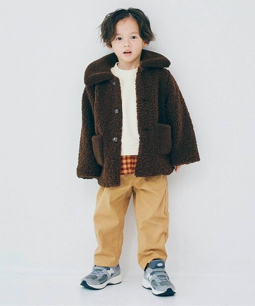 p.premier(ピードットプルミエ)の「【ジュニア対応】テディーボアジャケット(ブルゾン・キッズ・ダークブラウン/ブラウン/グレー/アイボリー・90/100/110/120/80/130/140)」の9枚目の写真