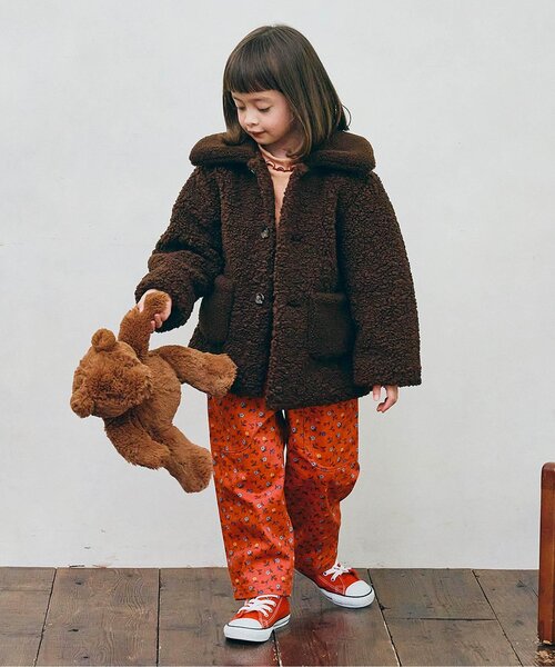 p.premier(ピードットプルミエ)の「【ジュニア対応】テディーボアジャケット(ブルゾン・キッズ・ダークブラウン/ブラウン/グレー/アイボリー・90/100/110/120/80/130/140)」の11枚目の写真