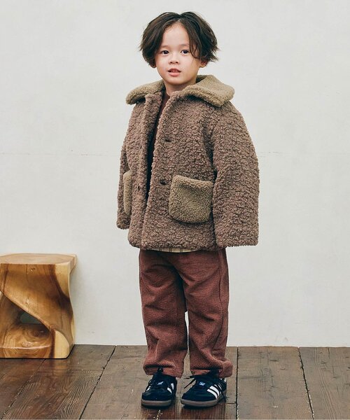 p.premier(ピードットプルミエ)の「【ジュニア対応】テディーボアジャケット(ブルゾン・キッズ・ダークブラウン/ブラウン/グレー/アイボリー・90/100/110/120/80/130/140)」の12枚目の写真