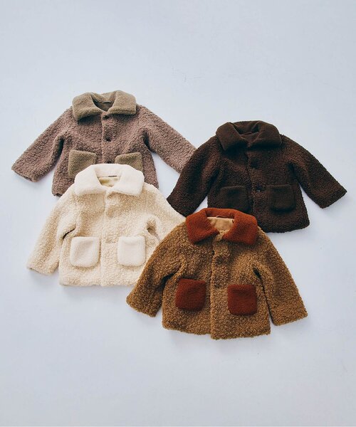 p.premier(ピードットプルミエ)の「【ジュニア対応】テディーボアジャケット(ブルゾン・キッズ・ダークブラウン/ブラウン/グレー/アイボリー・90/100/110/120/80/130/140)」の16枚目の写真