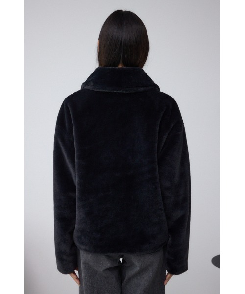 AZUL by moussy（アズールバイマウジー）の「スタンド2WAYファーショートコート（ブルゾン・レディース・アイボリー/ブラック/グレー/ブラウン系その他・SMALL/MEDIUM）」の8枚目の写真