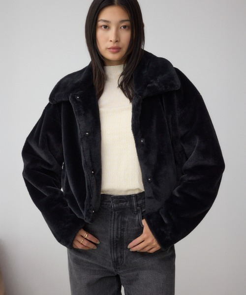 スタンド2WAYファーショートコート（ブルゾン）｜AZUL BY MOUSSY