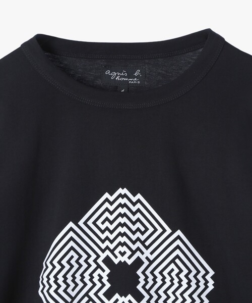 agnes b.（アニエスベー）の「メンズ プリント コットン 長袖 アーティスト T シャツ "L'Atlas"（Tシャツ/カットソー・メンズ・ブラック・2/1）」の3枚目の写真