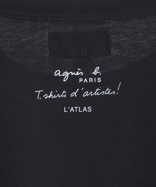agnes b.（アニエスベー）の「メンズ プリント コットン 長袖 アーティスト T シャツ "L'Atlas"（Tシャツ/カットソー・メンズ・ブラック・2/1）」の8枚目の写真