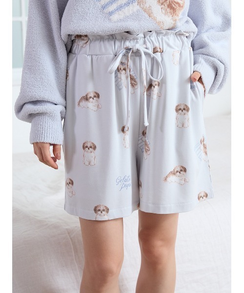 シーズー柄ショートパンツ（ルームウェア/パジャマ）｜gelato pique