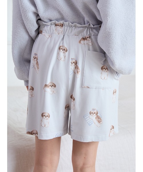シーズー柄ショートパンツ（ルームウェア/パジャマ）｜gelato pique