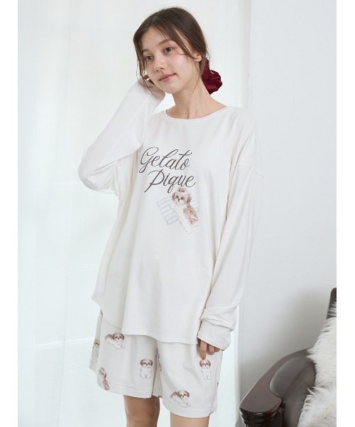 シーズー柄ショートパンツ（ルームウェア/パジャマ）｜gelato