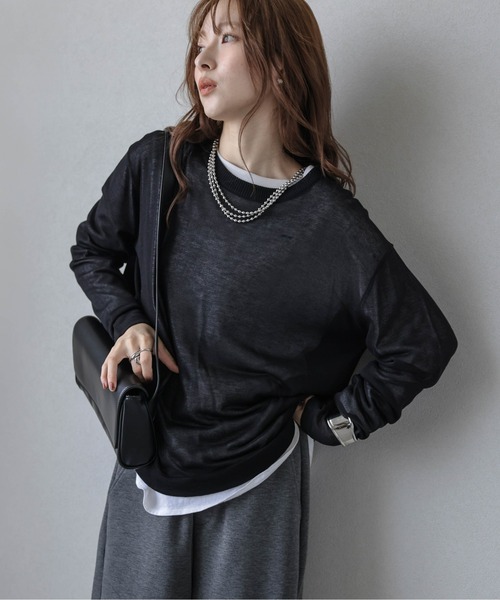 ◎最新◎オーダー専用ページになります◎8/11〜 セール】【日本製】シアーニットプルオーバー（Tシャツ/カットソー