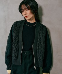 LEPSIM | 3.5ゲージキルトコンビZIPカーディガン 590724(カーディガン/ボレロ)