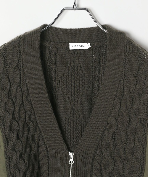 LEPSIM（レプシィム）の「3.5ゲージキルトコンビZIPカーディガン　590724（カーディガン/ボレロ・レディース・ホワイト系その他/グレー系その他/ブラック×グレー・FREE）」の5枚目の写真