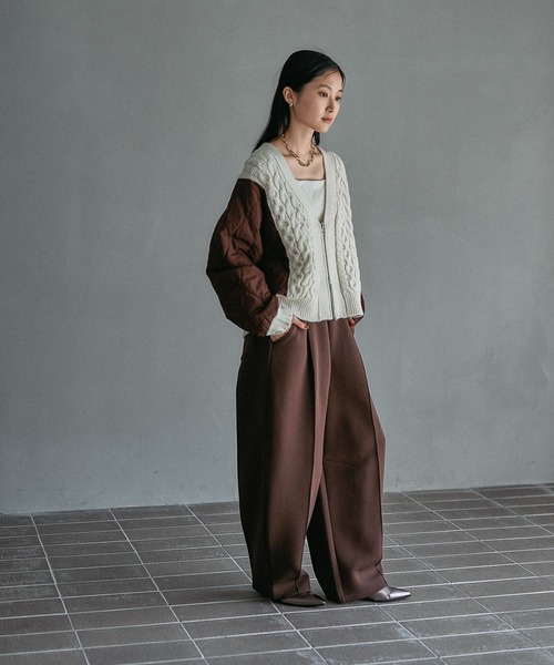 LEPSIM（レプシィム）の「3.5ゲージキルトコンビZIPカーディガン　590724（カーディガン/ボレロ・レディース・ホワイト系その他/グレー系その他/ブラック×グレー・FREE）」の22枚目の写真