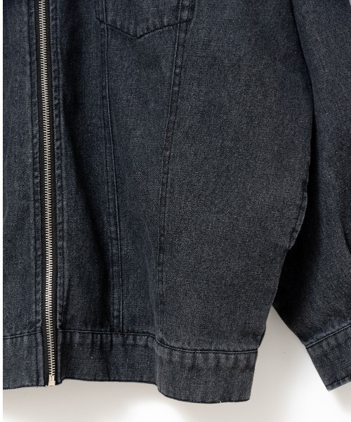 A.D.C.L.(エーディーシーエル)の「ジップ仕様 オーバーサイズ ビックシルエット デニムジャケット(Gジャン)(デニムジャケット・レディース・ブラック/ブルー・M/L)」の6枚目の写真