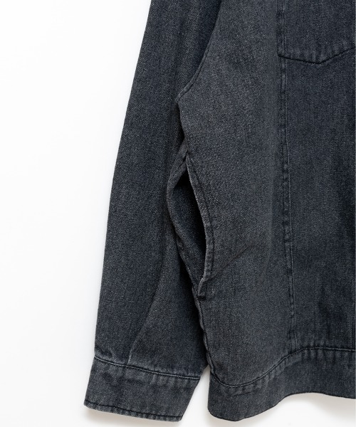 A.D.C.L.(エーディーシーエル)の「ジップ仕様 オーバーサイズ ビックシルエット デニムジャケット(Gジャン)(デニムジャケット・レディース・ブラック/ブルー・M/L)」の7枚目の写真