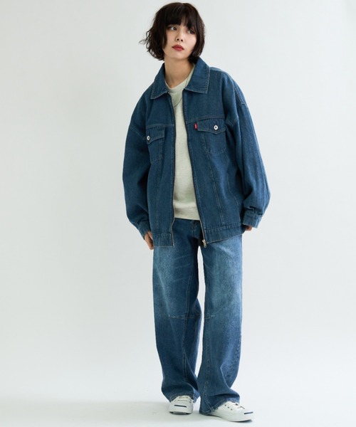 A.D.C.L.(エーディーシーエル)の「ジップ仕様 オーバーサイズ ビックシルエット デニムジャケット(Gジャン)(デニムジャケット・レディース・ブラック/ブルー・M/L)」の15枚目の写真