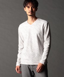 NICOLE CLUB FOR MEN | バイアスブリスタージャカード Vネックプルオーバー(Tシャツ/カットソー)