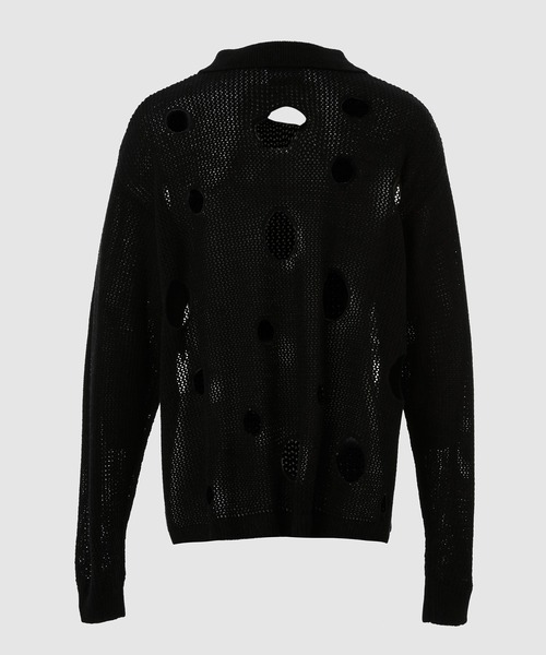 PHINGERIN（フィンガリン）の「HOLE KNIT SKIPPER（ニット/セーター・メンズ・ブラック/ブラウン/サックスブルー・L）」の12枚目の写真