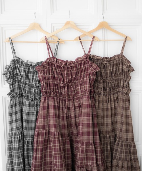 CLETTE(クレット)の「CLETTEオリジナルパッチワークチェックワンピース(ワンピース・レディース・ブラウン/ブラック/ワイン・LL/4L/3L)」の21枚目の写真