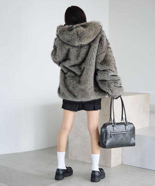 セール】《UNISEX》ファーフードブルゾン（ブルゾン）｜PBLIM（ページ