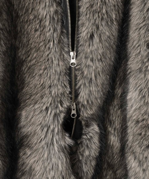 PBLIM（ページボーイリム）の「《UNISEX》ファーフードブルゾン（ブルゾン・レディース・ブラウン/グレー・FREE）」の4枚目の写真