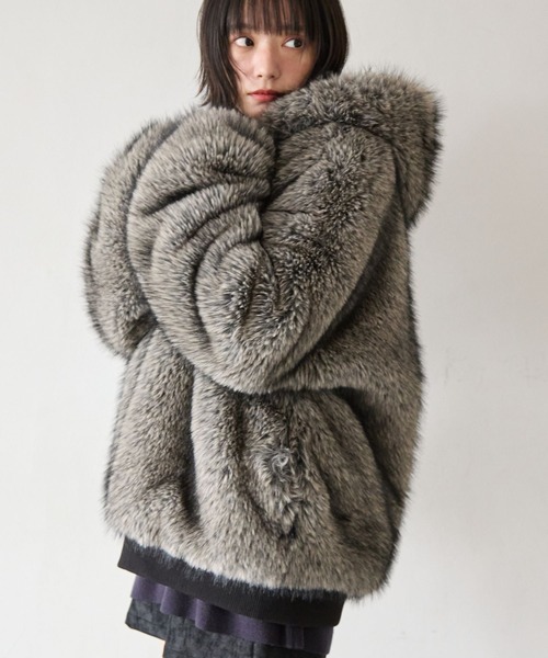 セール】《UNISEX》ファーフードブルゾン（ブルゾン）｜PBLIM（ページ