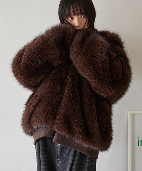セール】《UNISEX》ファーフードブルゾン（ブルゾン）｜PBLIM（ページ