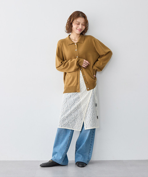 anyfee（エニフィー）の「【anyfee/大きいサイズ】総レースラップスカート（スカート・レディース・アイボリー/ブラック・LL～3L/4L～5L）」の3枚目の写真