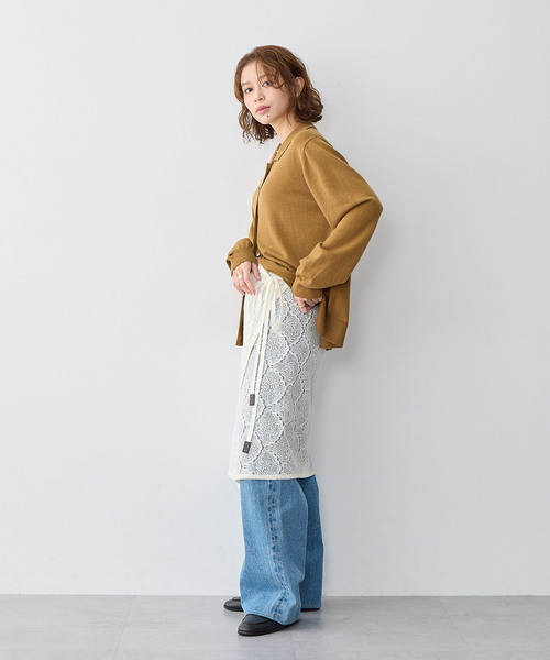 anyfee（エニフィー）の「【anyfee/大きいサイズ】総レースラップスカート（スカート・レディース・アイボリー/ブラック・LL～3L/4L～5L）」の12枚目の写真