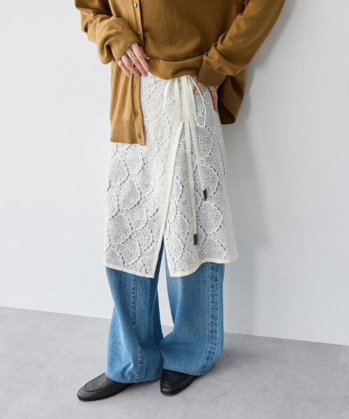 anyfee（エニフィー）の「【anyfee/大きいサイズ】総レースラップスカート（スカート・レディース・アイボリー/ブラック・LL～3L/4L～5L）」の15枚目の写真